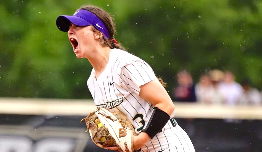 ACTION - 77 - Jaidyn Harris gets fired up in action with her Catawba Ridge (S.C.) High team